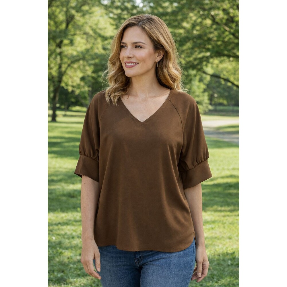 Worthington Women’s XL Brown Blouse – Chic Everyday Style!